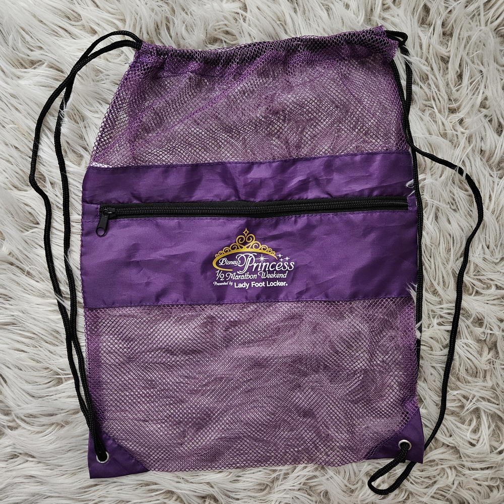 ✨️ RARE 💜 NEW Disney Princess Half Marathon 2010 Race Exclusive Mesh Cinch Bag